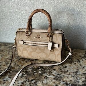 Coach Tan Signature Canvas Mini Rowan